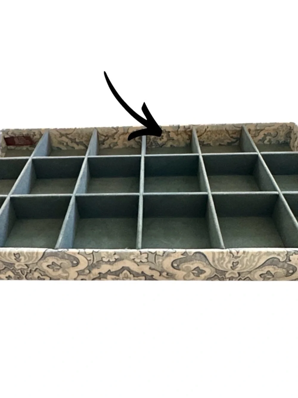 Set of 3 Raymond Waites Printed Fabric Jewelry Storage Trays Drawer Organizers